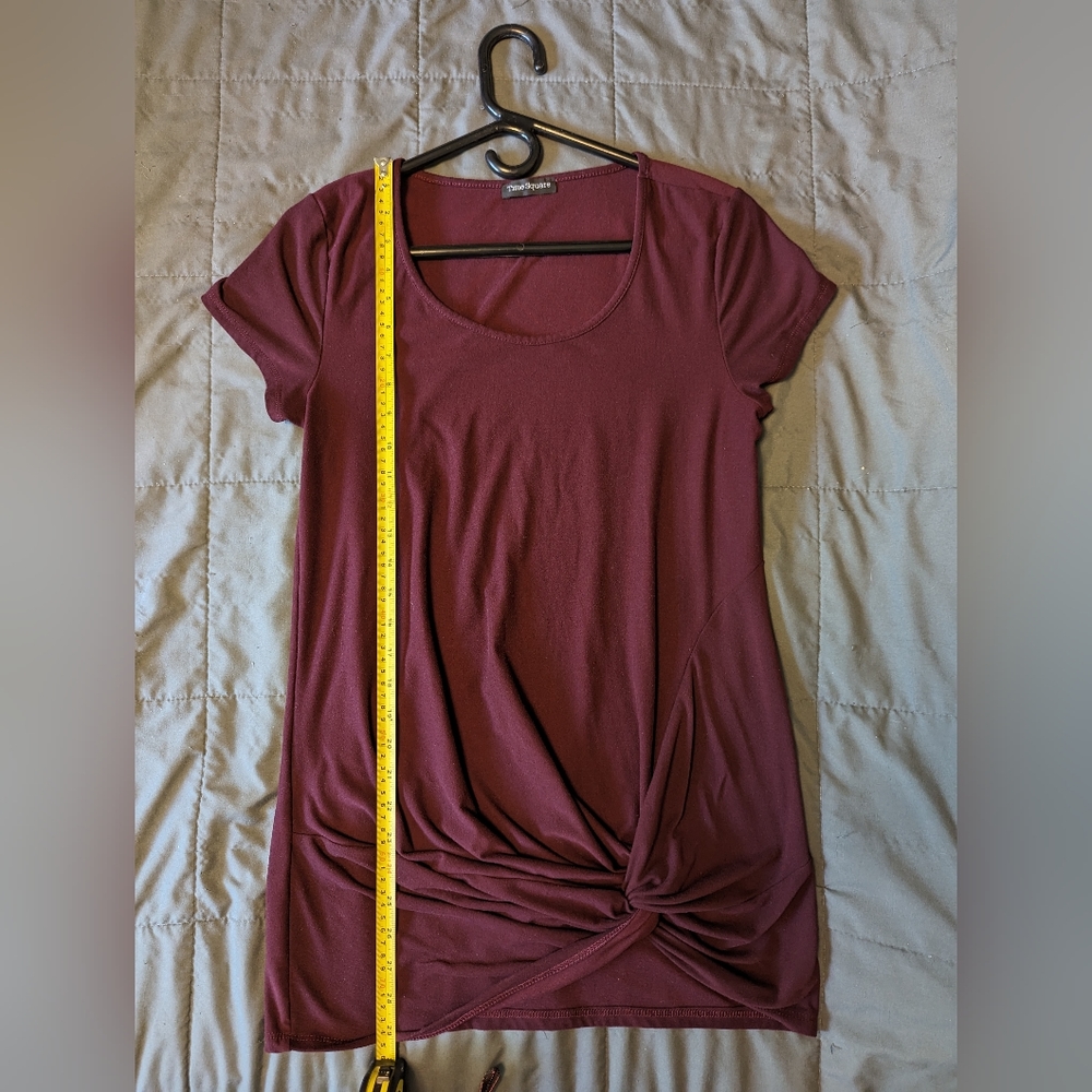 Burgundy Knot Front Tee from Time Square